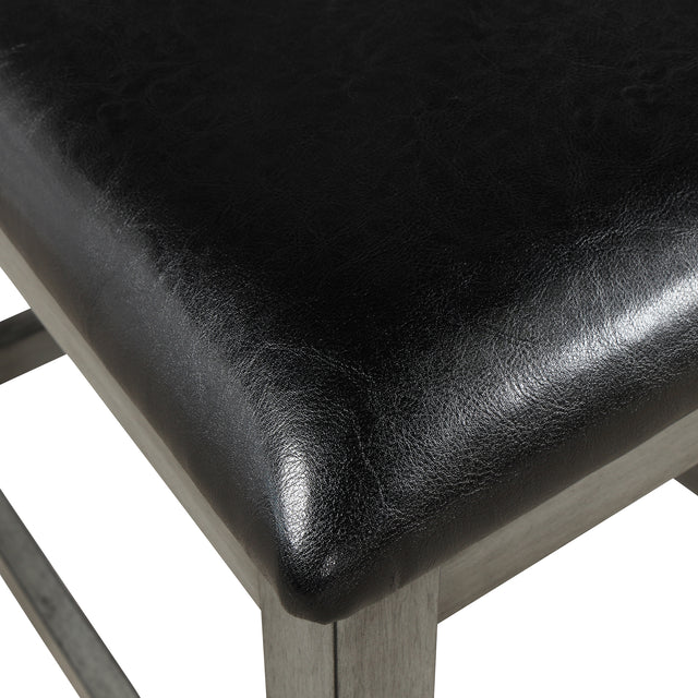 TOPMAX Brand 5 Piece Vintage Rectangular Counter Height Bar Table with 4 chairs, Wood Dining Table and Chair Set for Dining Room, Pub and Bistro, Antique Graywash