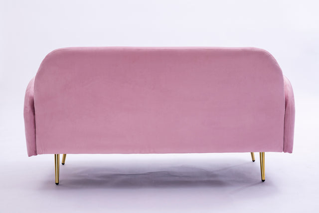 2156 sofa includes 2 pillows 58" pink velvet sofa for small spaces