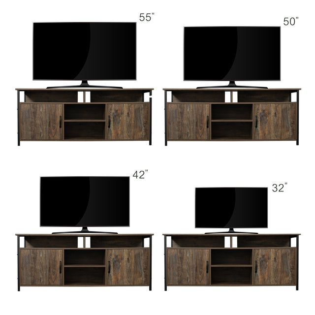 TV Stand ,Modern Wood Universal Media Console with Metal Legs, Home Living Room Furniture Entertainment Center, espresso