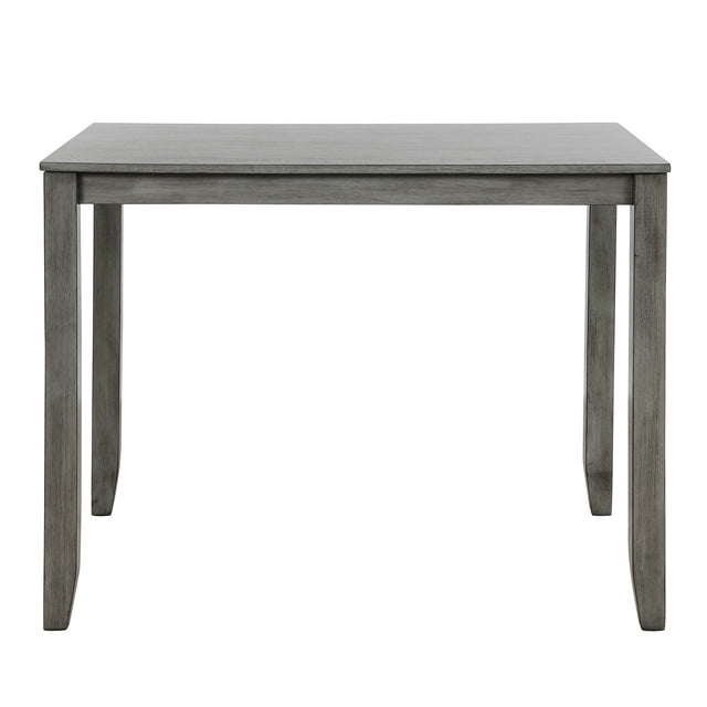 TOPMAX Brand 5 Piece Vintage Rectangular Counter Height Bar Table with 4 chairs, Wood Dining Table and Chair Set for Dining Room, Pub and Bistro, Antique Graywash