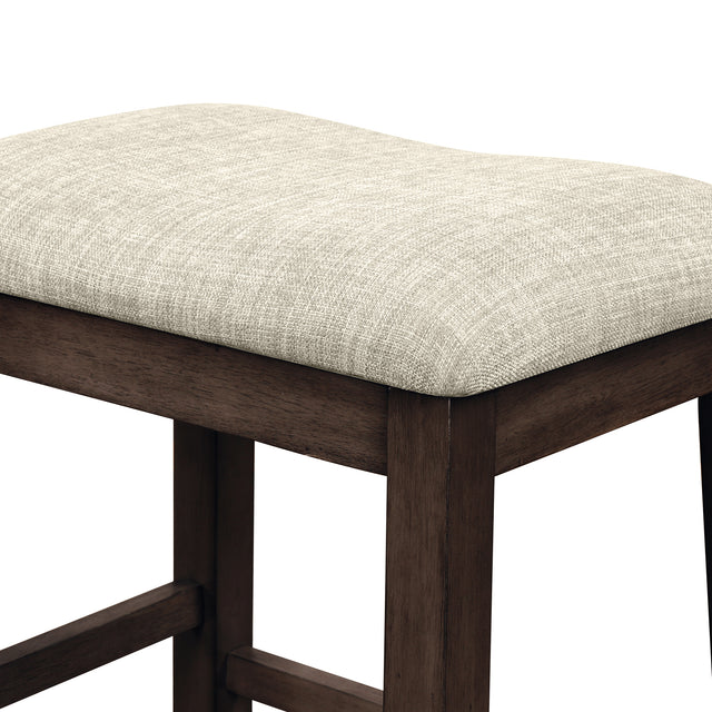 TOPMAX 3 Piece Dining Table with Padded Stools, Table Set with Storage Shelf,Brown