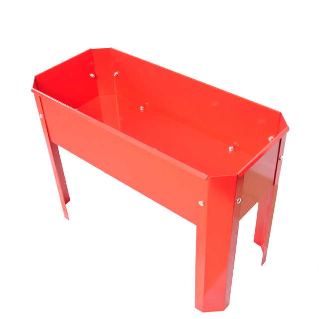 Elevated garden bed.metal elevated outdoor flowerpot box.suitable for backyard and terrace.large flowerpot.suitable for vegetable and flower Red x 2