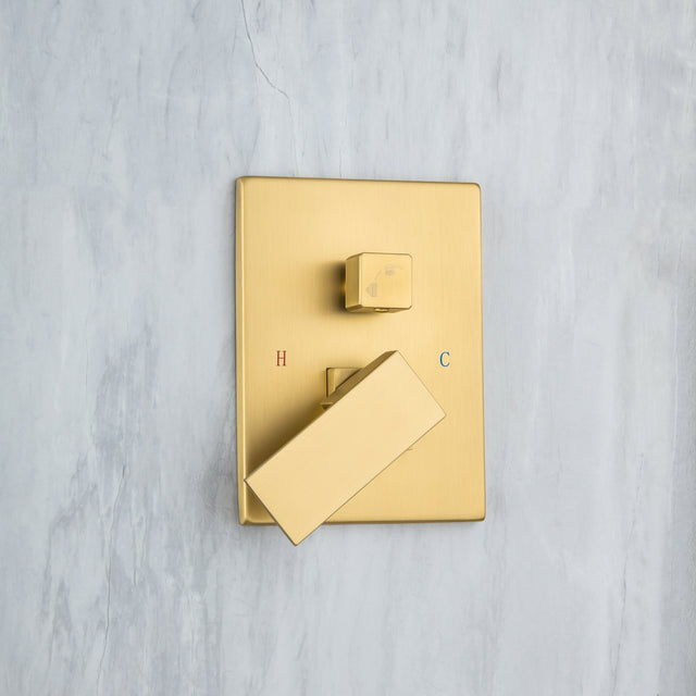 12 inch Ceiling Shower System Brushed Nickel Shower Combo Set for Bathroom, Rainfall Shower Faucet Ceiling Mounted Included Rough in Mixer Valve Body and Trim