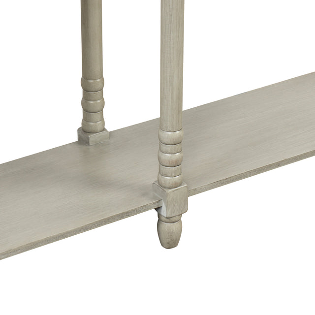 TREXM Console Table Sofa Table with Storage for Entryway with Drawers and Shelf (Antique Grey)