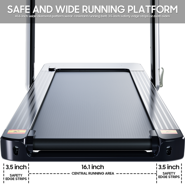UMAY Folding Treadmill for Home with 4 inch LCD Display, 2.0 HP Motorized Running Machine with SPAX APP Control Bluetooth Speaker & phone Holder, Capacity 220 LBS(Note: Forbidden to sell on Amazon)