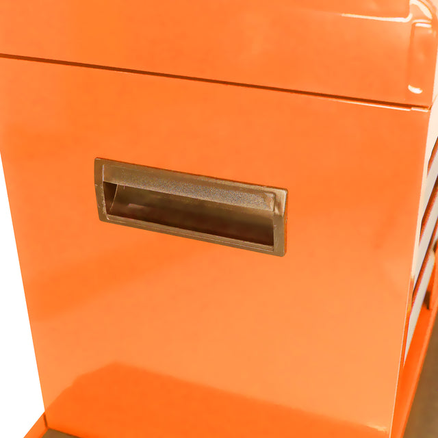 Detachable 5 Drawer Tool Chest with Bottom Cabinet and one Adjustable Shelf--Orange