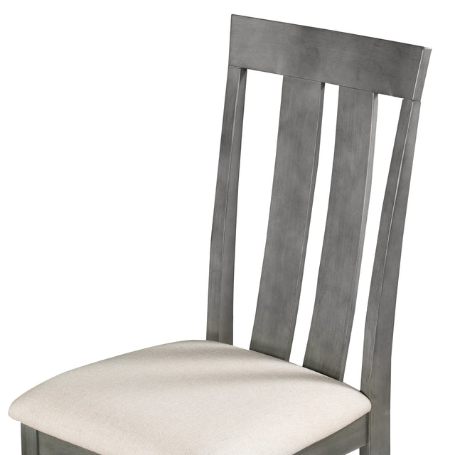 TREXM Set of 4 Dining Chairs Soft Fabric Dining Room Chairs with Seat Cushions and Curved Back  (Gray)