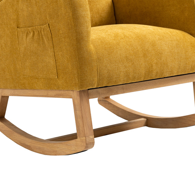 COOLMORE  living  room Comfortable  rocking chair  living room chair  Yellow