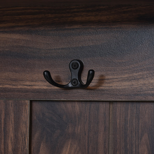 U-Can Hall Tree with 4 Hooks , Coat Hanger, Entryway Bench, Storage Bench, 3-in-1 Design, 40INCH, for Entrance, Hallway (Tiger)