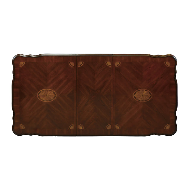 Elegant Design Dark Cherry Finish Dining Table with Removable Extension Leaf Cherry Veneer Wood Dining Furniture