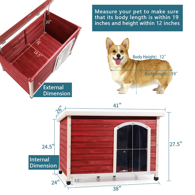 Wooden Dog Houses Weatherproof for Medium Dog