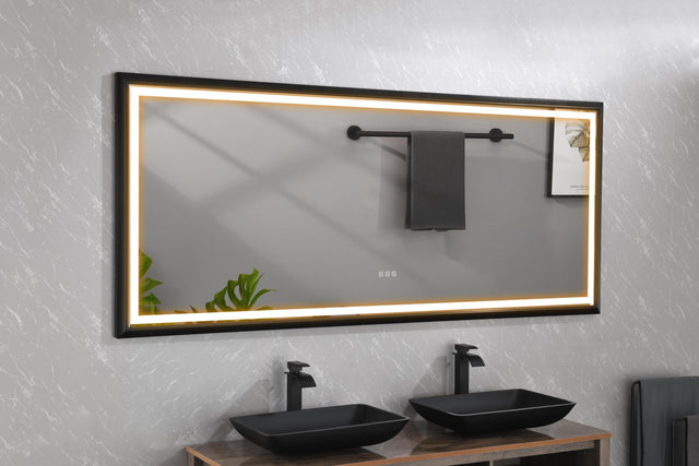 LTL needs to consult the warehouse address88 in. W x 38 in. H Oversized Rectangular Black Framed LED Mirror Anti-Fog Dimmable Wall Mount Bathroom Vanity Mirror  Wall Mirror