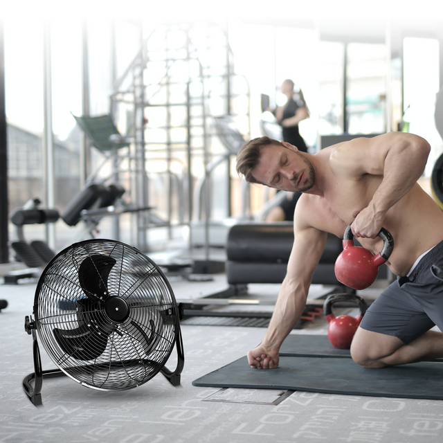 Rechargeable Cordless Floor Fan, 12-Inch, High Velocity Floor Fan With 360-Degree Tilt, Ready-to-use, Battery Operated, Heavy Duty Metal Floor Fan for Industrial, Commercial, Residential, Office