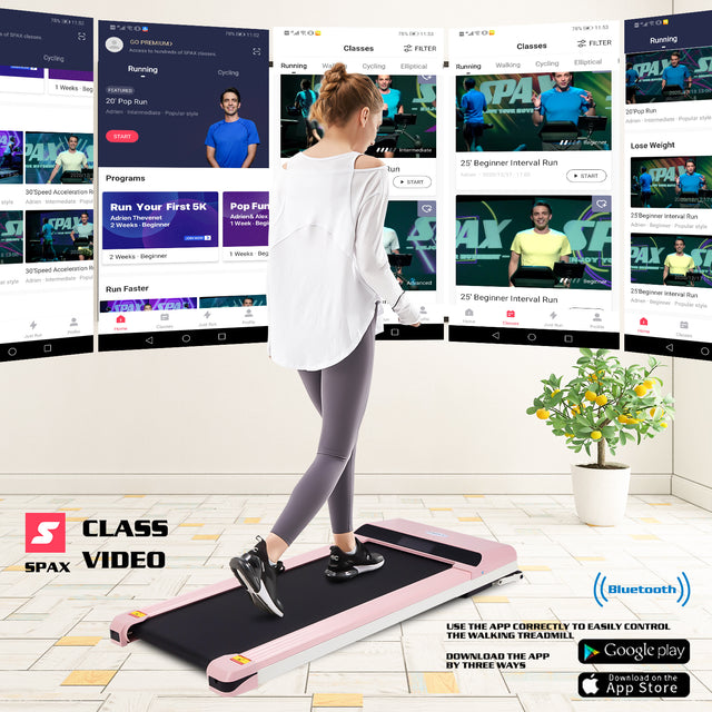 Walking Pad Treadmill Under Desk for Home Office Fitness, Mini Portable Treadmill with APP Remote Control and 16 Inch Running Area(Note: Forbidden to sell on Amazon)