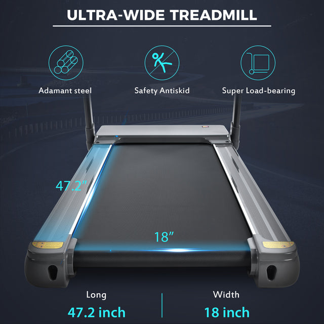 Folding Electric 3.5HP Treadmill Medium Running Machine Motorised Gym 330lbs；Portable Compact Treadmill Foldable for Home Gym Fitness Workout Jogging Walking,Electric Motorized Power 14KM/H