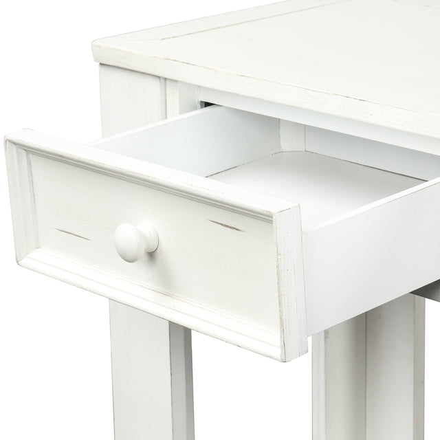 TREXM Console Table for Entryway Hallway Sofa Table with Storage Drawers and Bottom Shelf ( Antique White)