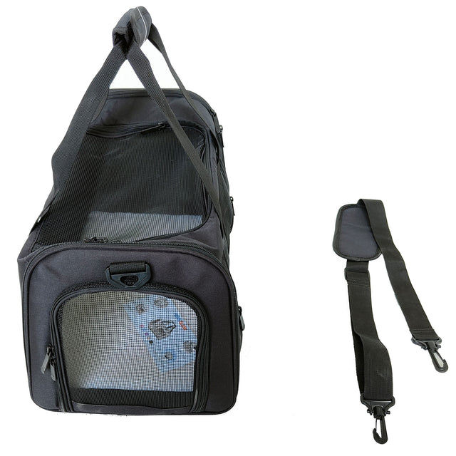 Dog bag Airline Approved Large Soft-Sided Collapsible Pet Travel Carrier for Dog Puppy,Cats,2 Kitty,Portable Dog Travel Carrier with 5 Doors,1 Storage Pockets,Removable Pads Easy to clean up