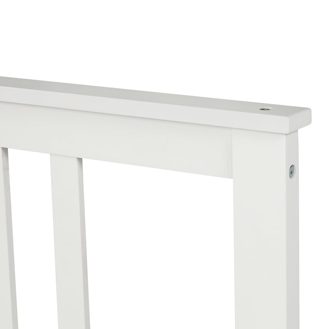 Wood Platform Bed with Headboard and Footboard, Twin (White)