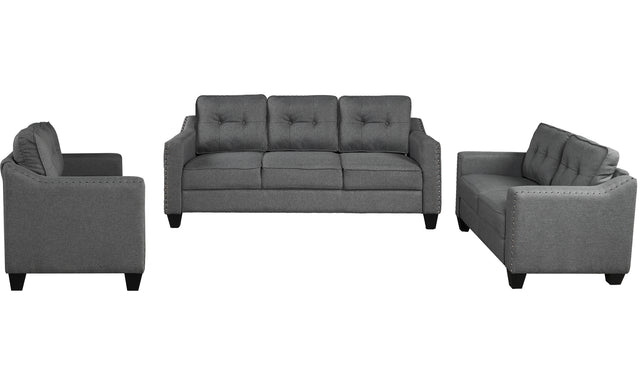 U_STYLE 3 Piece Living Room Set with tufted cushions.