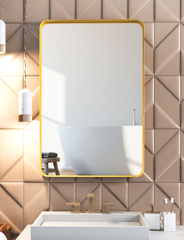 Metal Rectangles Wall Mirror