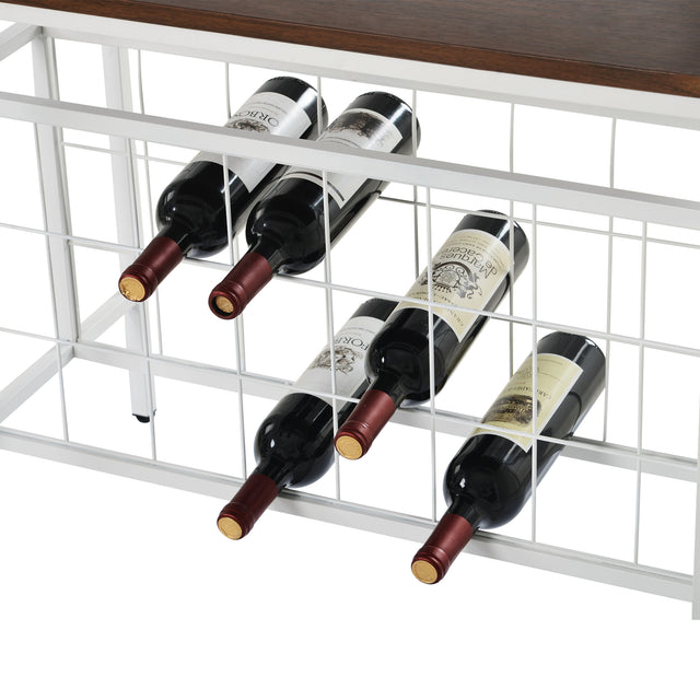 TOPMAX Updated Industrial Modern 5-Tier Baker Rack, Freestanding Bar Wine Rack Table with Glass& Cup Holders&Hooks,  Dark Brown