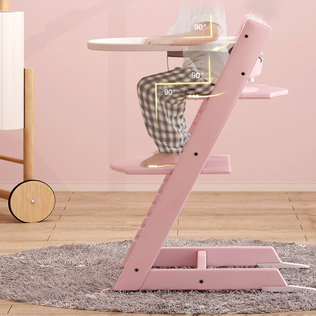 Adjustable solid wood beech baby dining chair detachable baby dinner plate baby multi-functional solid wood learning bench