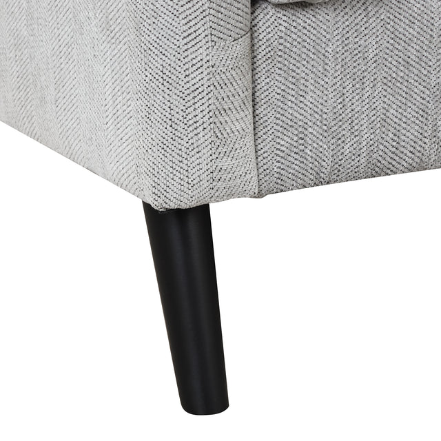 84.65" Modern Upholstered L-Shape Sofa Couch with Chaise and 2 Pillows,3-Seater Couch with rubber wood legs for Living Room,Apartment,Small Space,Light Gray