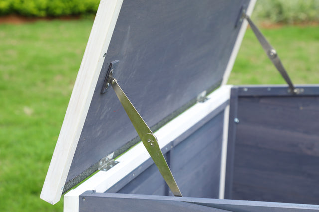 Outdoor Wooden Dog House with Hinges,Raised Feet,Openable Asphalt Roof&Removable Floor