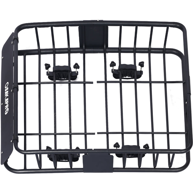 Rooftop Cargo Carrier Basket，Motoring Roof Rack,Top Mount Roof Rack 43"，black steel