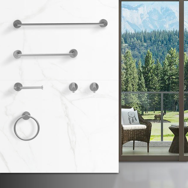 Bathroom Hardware Set, Thicken Space Aluminum 6 PCS Towel bar Set- Gun Grey 24 Inches Wall Mounted