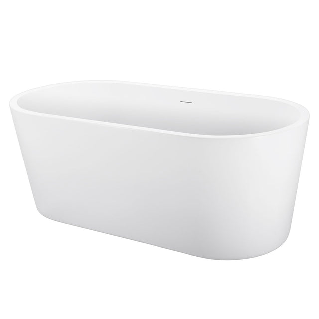 65" 100% Acrylic Freestanding Bathtub，Contemporary Soaking Tub，white Bathtub