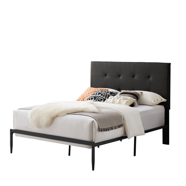 B112 Queen bed PVC cover haedboard with Sponge interlayer.  Strong iron frame with high temperature paint