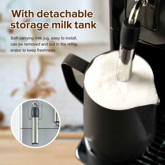Dafino-205 Fully Automatic Espresso Machine w/ Milk Frother, Silver