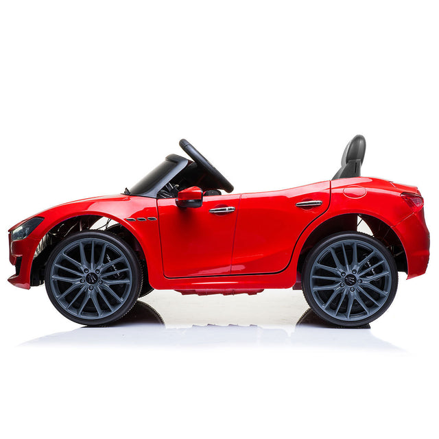 Maserati-Licensed 12V Kids Ride On Car, Electric Vehicle with Remote Control, MP3, USB, Music, Horn, LED Lights, Openable Doors, Red