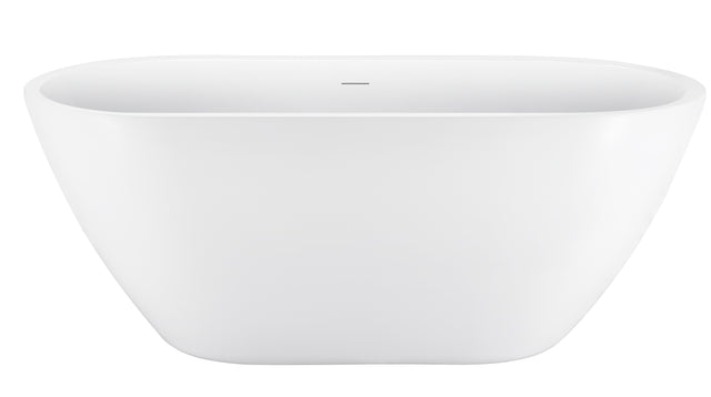 62" 100% Acrylic Freestanding Bathtub,  Soaking Tub, White Bathtub