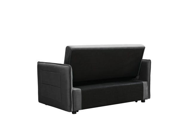 MEGA Pull Out Sofa Bed, Modern Adjustable Pull Out Bed Lounge Chair with 2 Side Pockets, 2 Pillows for Home Office