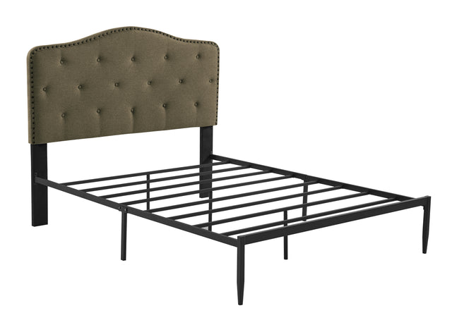 B113 Queen bed, Beautiful headboard with buttons  Strong iron frame with high temperature paint