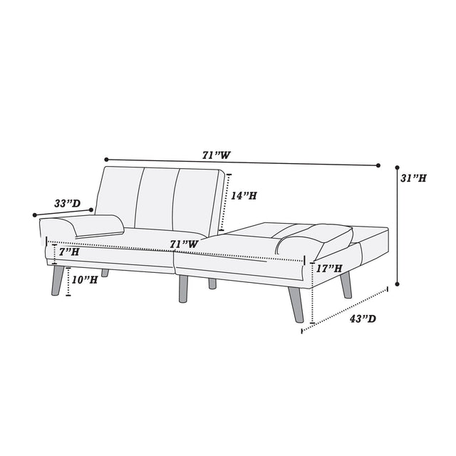 Blue Grey Polyfiber 2pc Sectional Sofa Set Living Room Furniture Solid wood Legs Plush Couch Adjustable Sofa Chaise