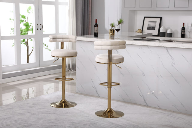Bar Stools with Back and Footrest Counter Height Dining Chairs (2PCS/CTN)