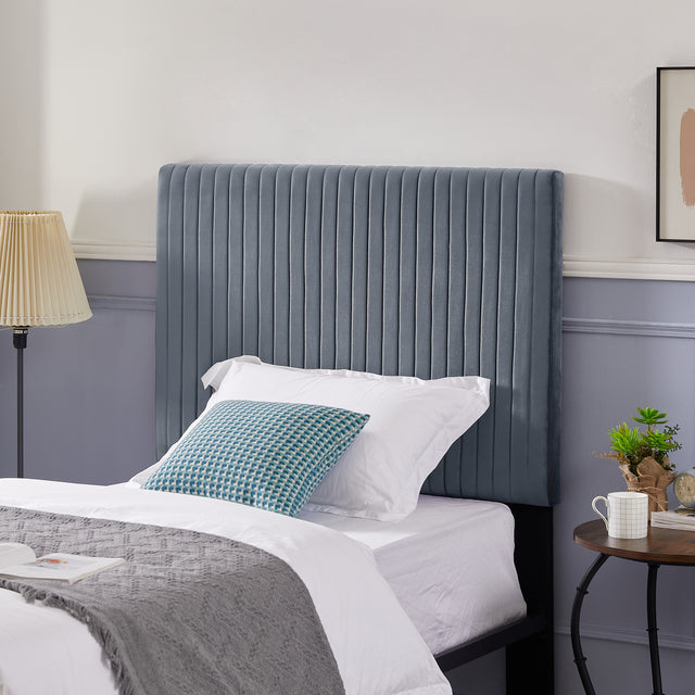 B110 Twin bed Beautiful line stripe cushion headboard  Strong iron frame with high temperature paint