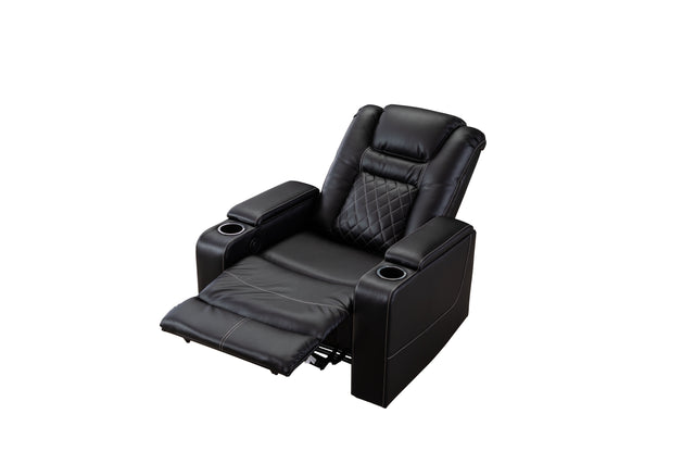 New Design PU Material With Cup Hold Storage USB Recliner