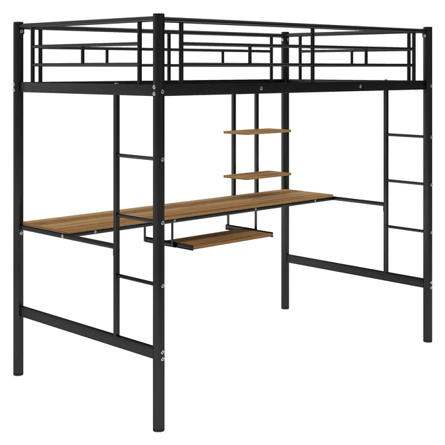 Loft Bed with Desk and Shelf , Space Saving Design,Twin（OLD SKU:MF193081AAB）