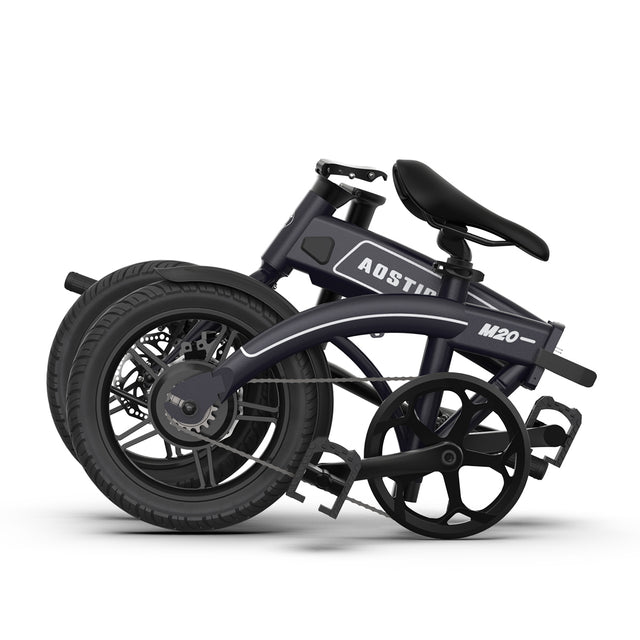 Aostirmotor 14" Electric Bike,350W 7.5Ah/36V E Bike, Lightweight Folding Electric Bicycles for Adult(BLACK)