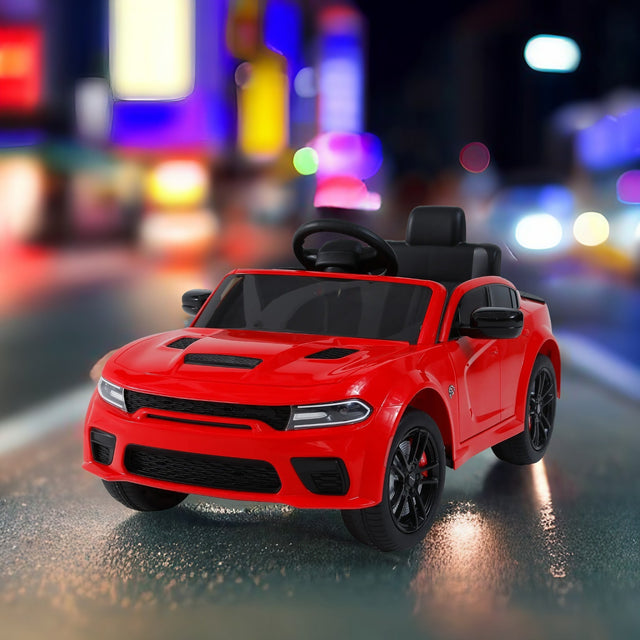Licensed Dodge Charger，12v Kids ride on car W/Parents Remote Control ,electric cart for kids，Three speed adjustable,Power display, slow start、USB,MP3 ,Bluetooth,LED light、Four wheel suspension