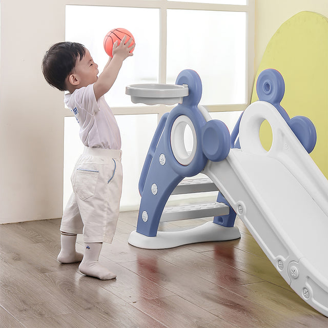 Children\'s Folding Slides with Stairs,Outdoor Small Children\'s Slide Toys Multifunctional Toys,Blue/  Toddler Folding Slide Plastic Kids Slide for Toddlers Age 1-3 Indoor Slide Children Climber Toy