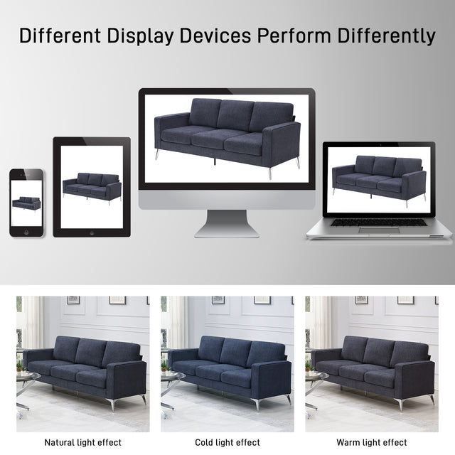 [VIDEO provided] [New]Modern 3-Piece Sofa Sets with Sturdy Metal Legs,Chenille Upholstered Couches Sets Including 3-Seat Sofa, Loveseat and Single Chair for Living Room Furniture Set (1+2+3 Seat)