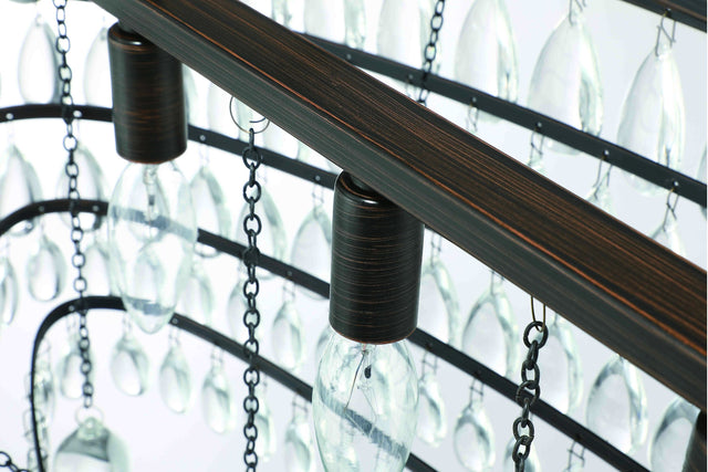 4-Light Oil Rubbed Bronze Chandelier with Crystal Accent