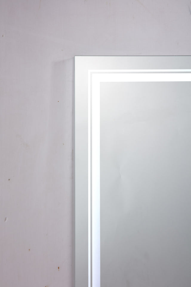 32*24 LED Lighted Bathroom Wall Mounted Mirror with High Lumen+Anti-Fog Separately Control+Dimmer Function