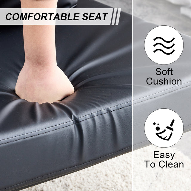 Sofa Chair  Set of 2.Black PU Leather Accent Arm Chair Mid Century Modern Upholstered Armchair with Imitation solid wood color Metal Frame Padded Backrest and  Sofa Chairs