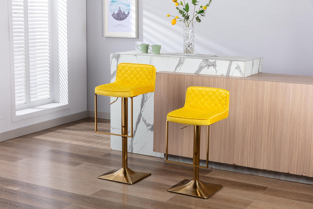 SUPERJARE Bar Stools  - Swivel Barstool Chairs with Back, Modern Pub Kitchen Counter Height，velvet, ( 1pc/ctn )
